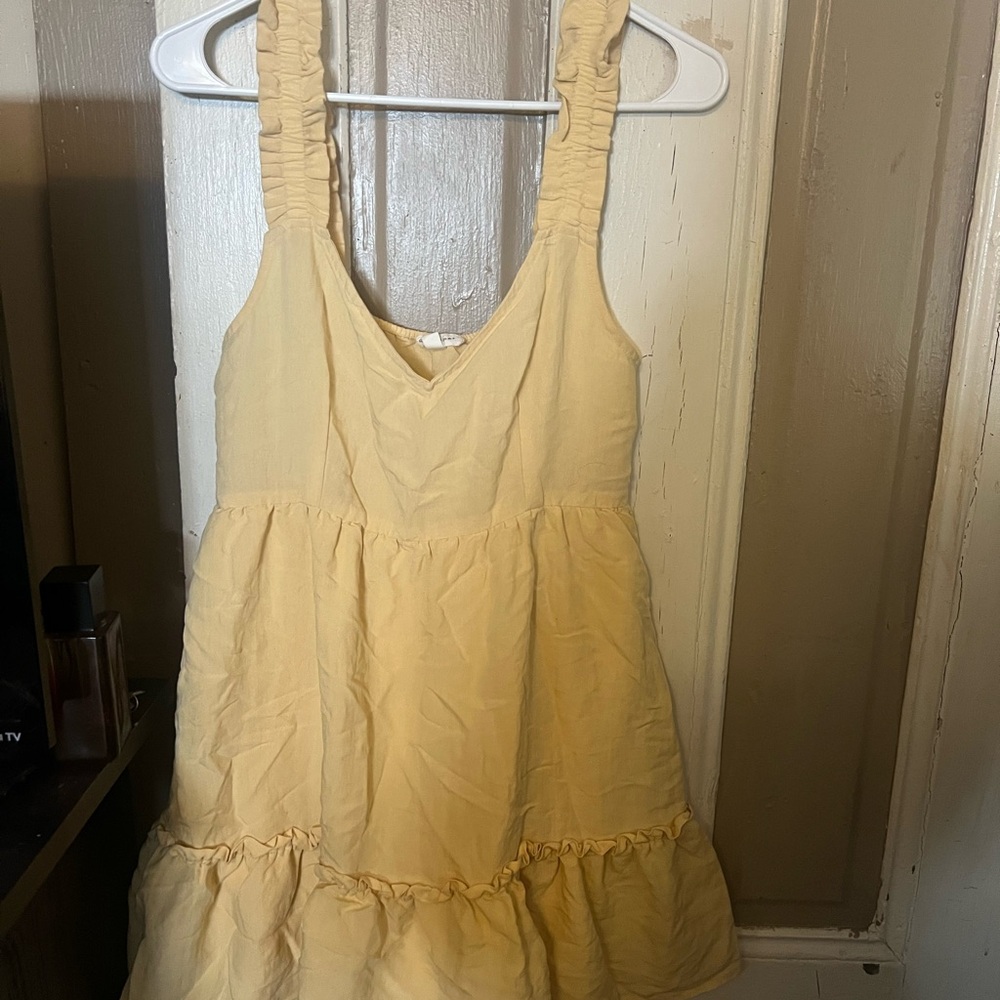 Blu Pepper Yellow Ruffled Dress
